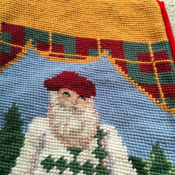 Vintage Needlepoint Christmas Stocking-Golfer - Picture 7 of 9
